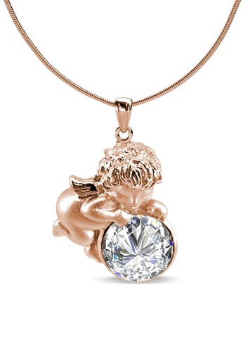 Her Jewellery gold Cupid Pendant (Rose Gold) - Made with premium grade crystals from Austria 66A7CAC52A74B8GS_1