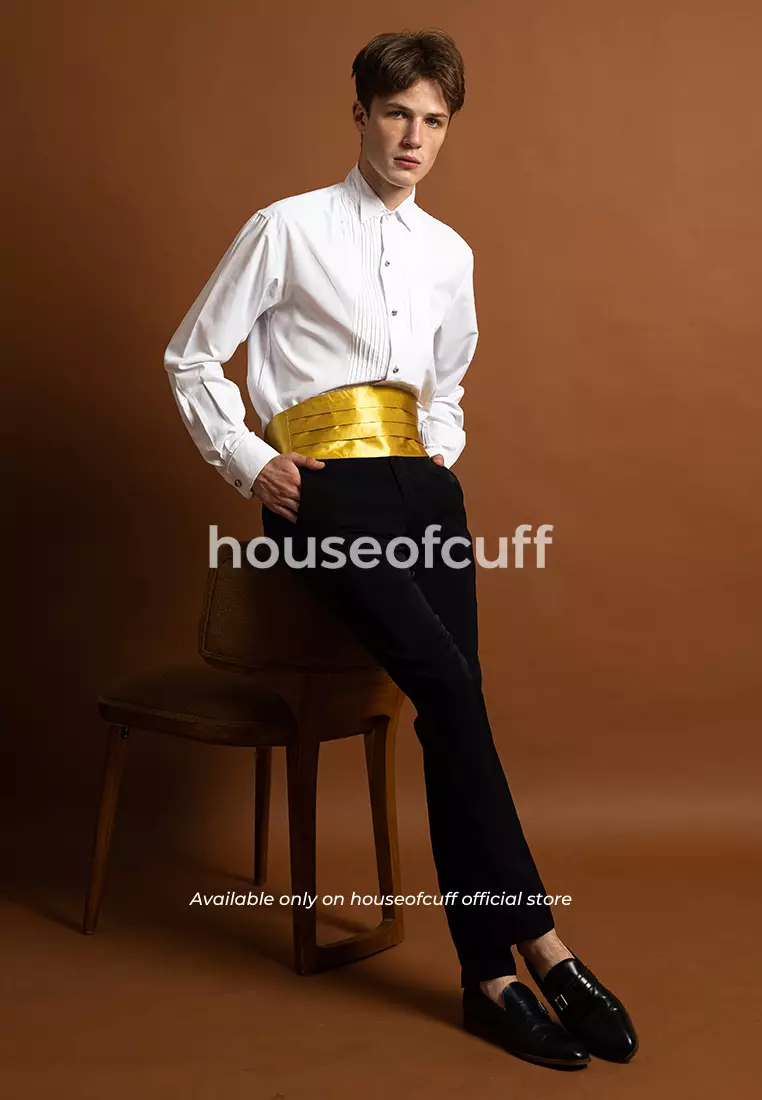 Suspender Gesper Belt Wedding Best Man Cummerbund Gold