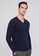 Sisley navy V-neck Knitted Sweater 6CC09AA1A62666GS_3