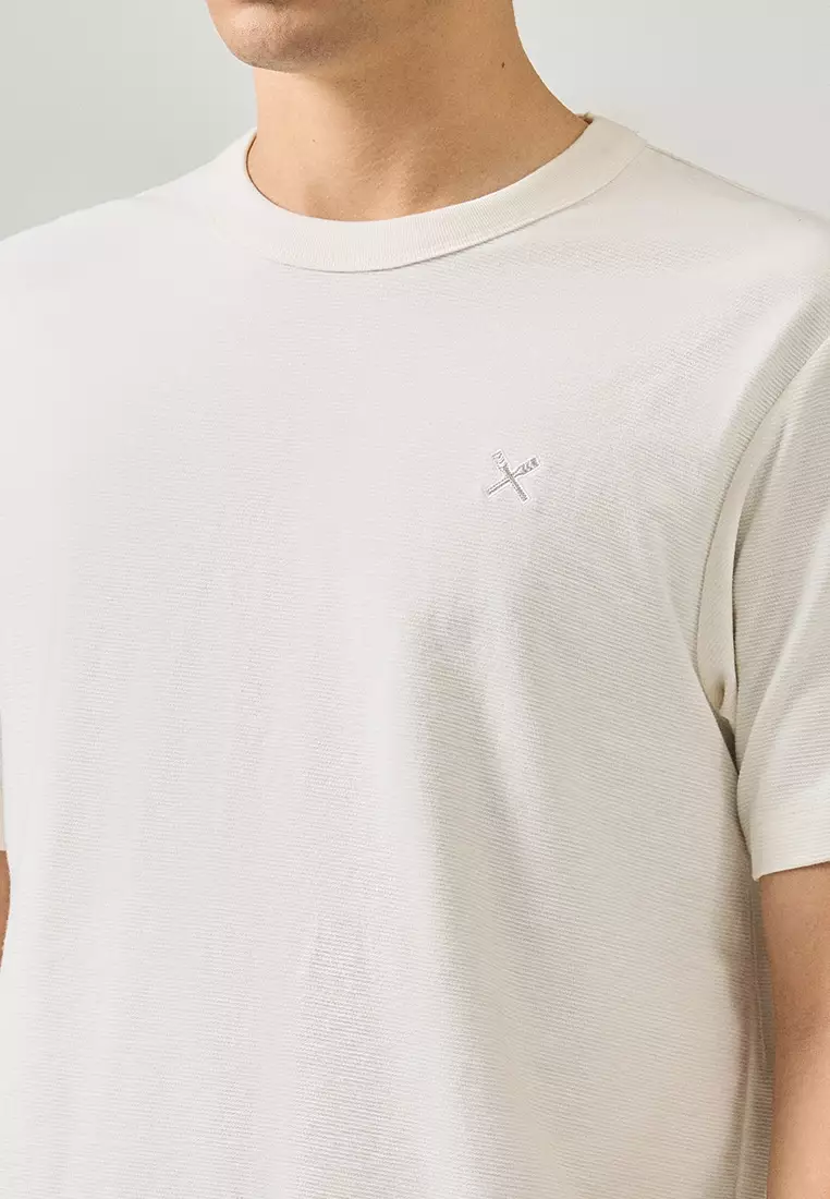 Regular Fit T-Shirt With Neck Binding Finish In Fine Ottoman