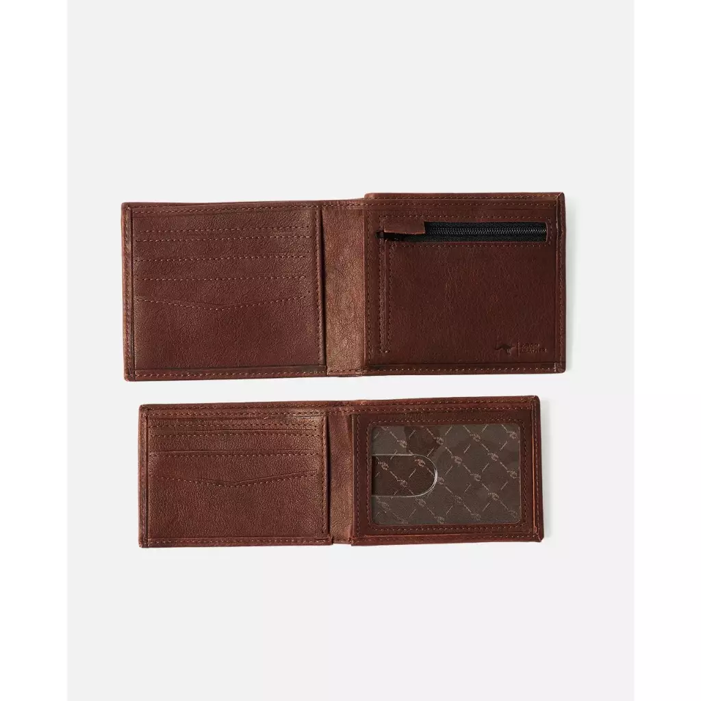 Rip Curl Dompet Pria K-Roo RFID 2 In 1 Leather Wallet Brown