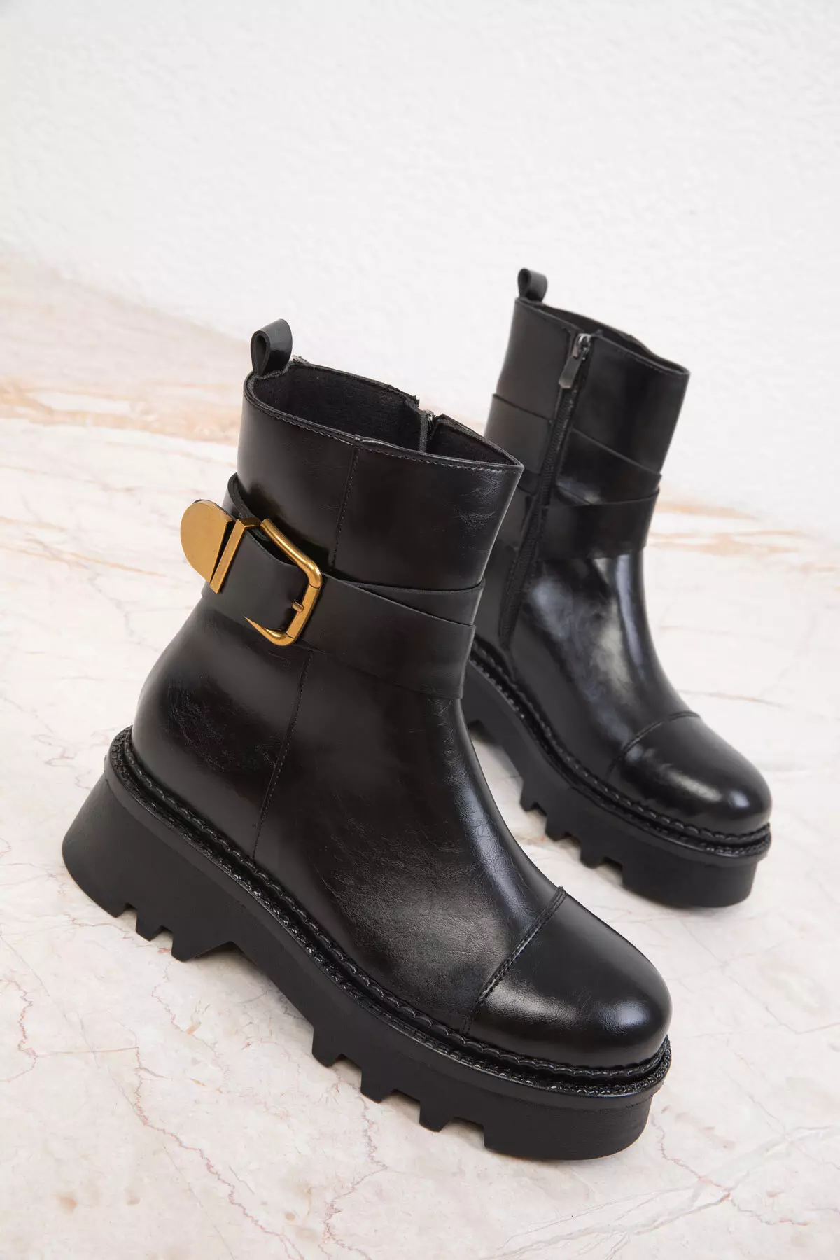 Women's Black Boots - 19753 Model Bootie