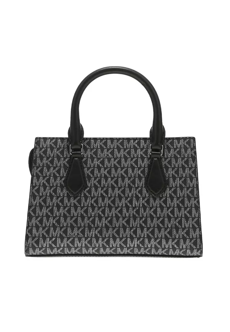 Michael kors black and silver handbag on sale