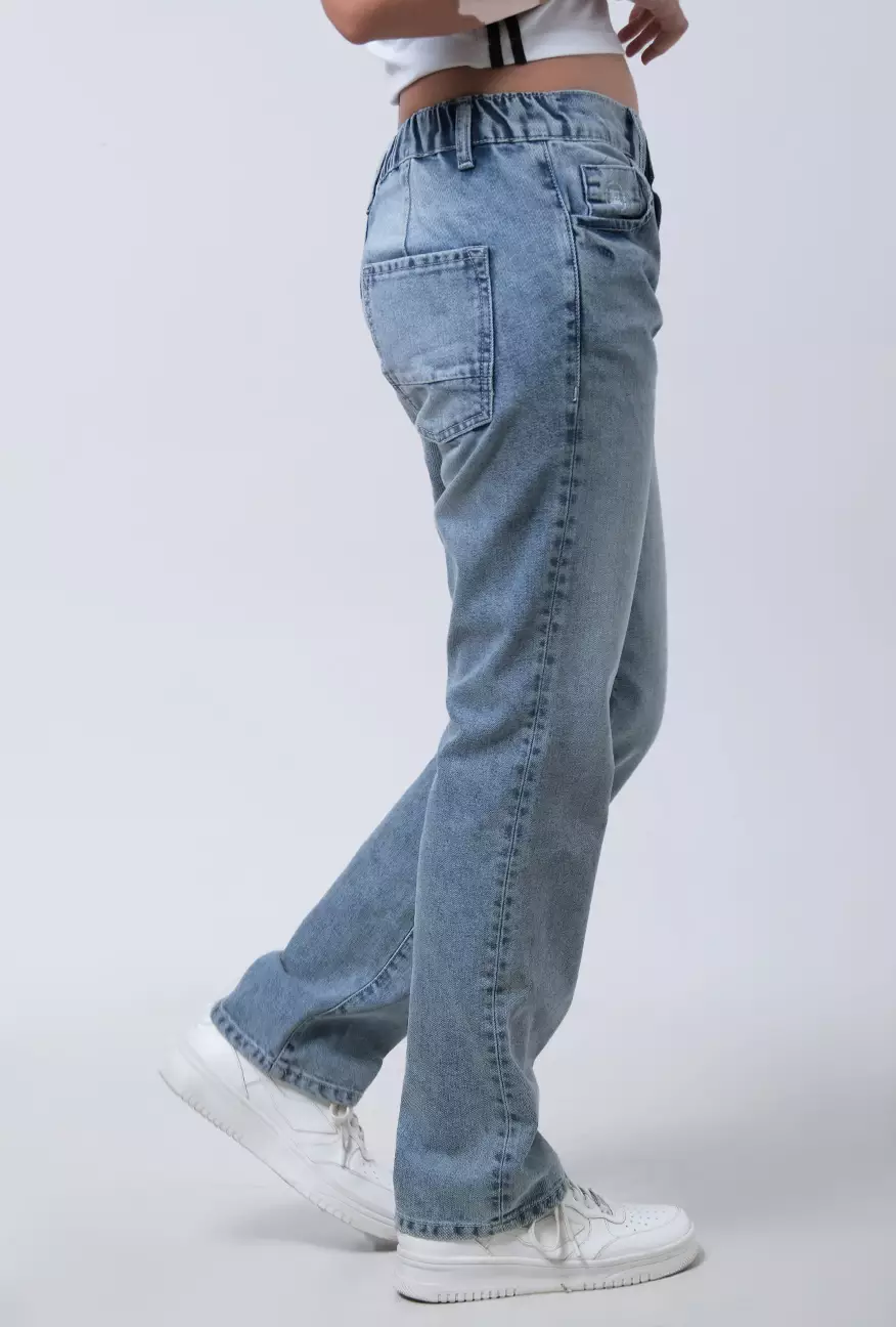 Celana Jeans Wanita Straight Cut J4 Light Blue