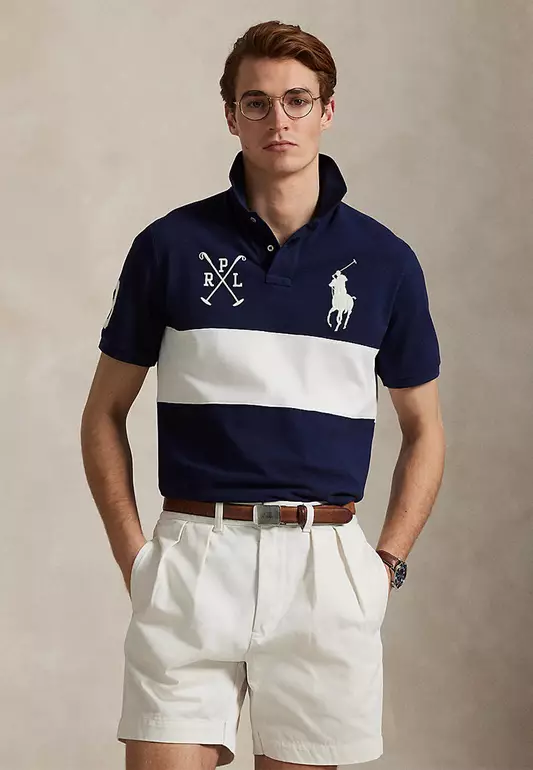 Custom Slim Fit Big Pony Mesh Polo Shirt