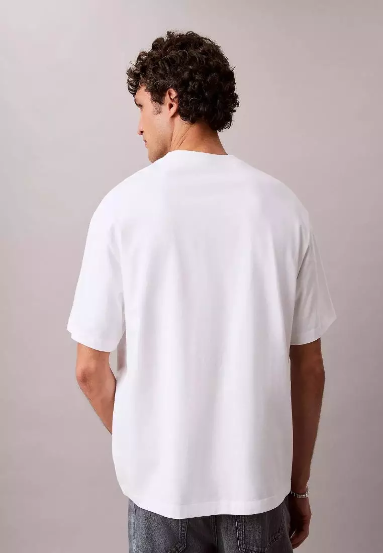 CKJ Mens Short Sleeve Elevated Monologo Tee
