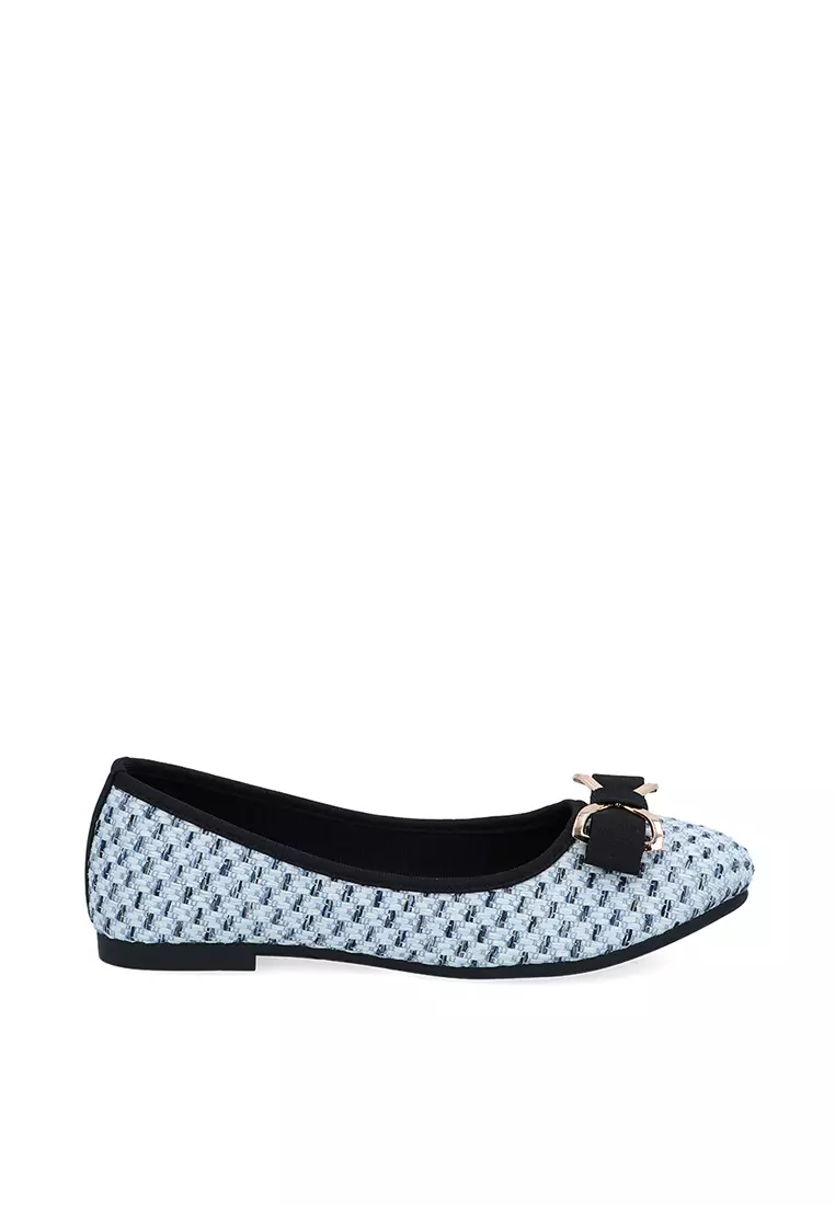 Discount on Carlo Rino  shoes - SKU: Blue Maisie Woven Ballerinas