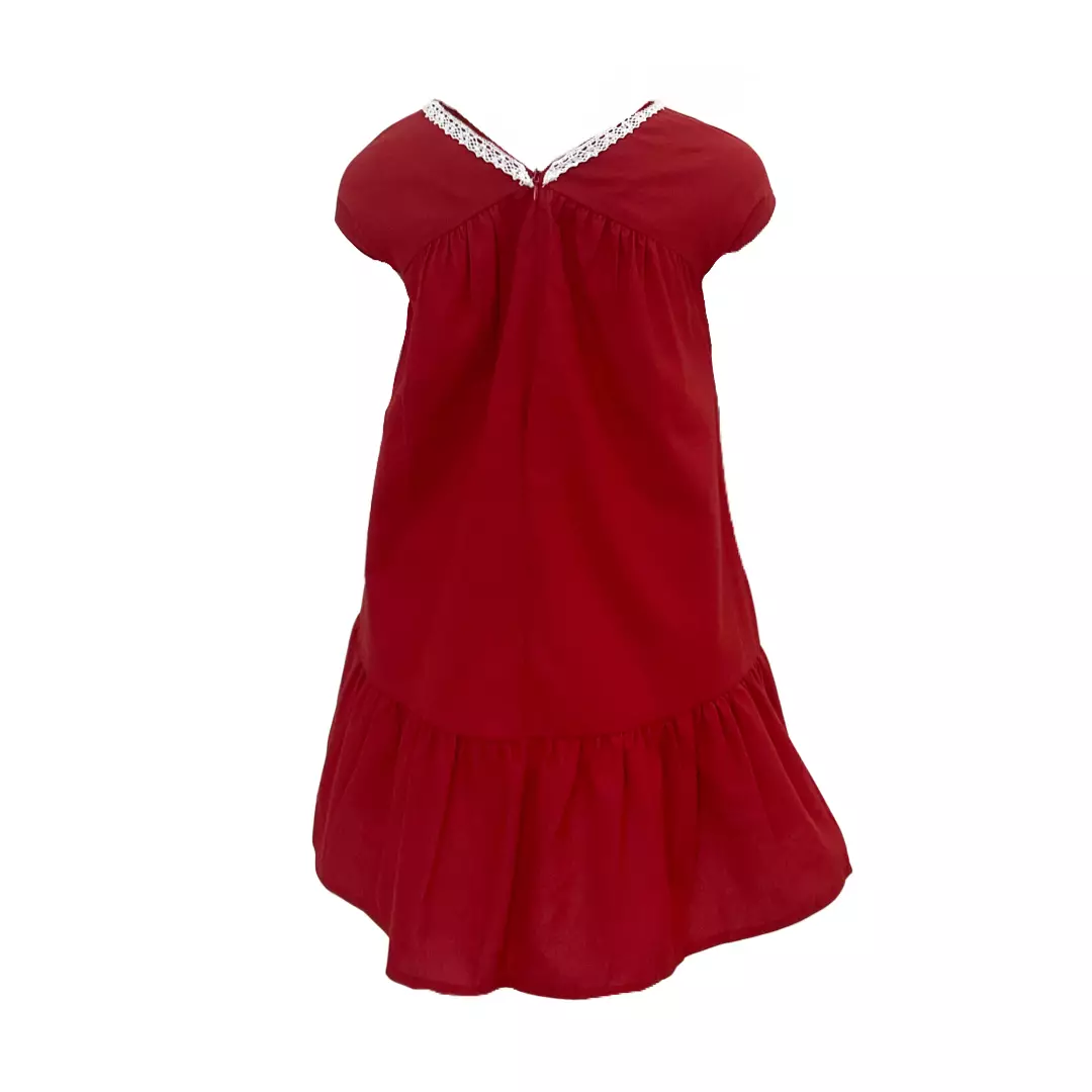 Pingu Long Dress Anak Perempuan Polos Merah 91001134G