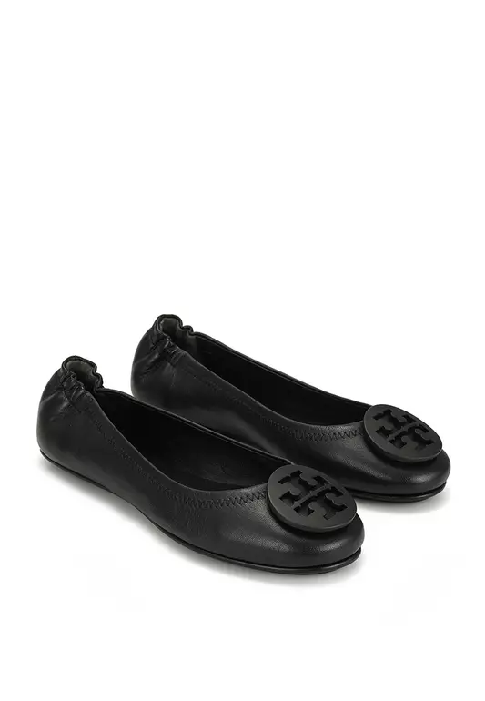 Minnie Travel Ballerina Flats with Leather Logo (nt)