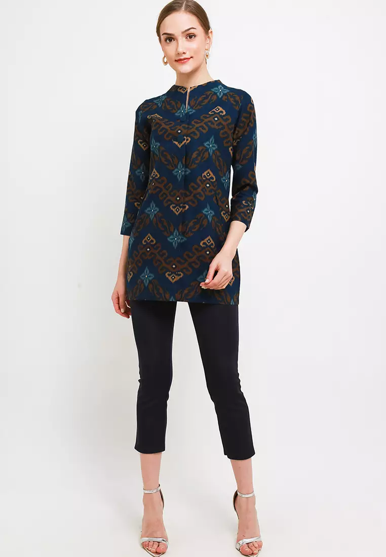 BATIK TALENTA EXCLUSIVE batik wanita blous Blue w368