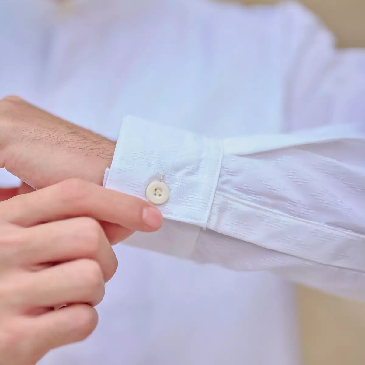 ZM Zaskia Mecca - Elgin White Kemeja Koko Pria Lengan Panjang - White Series - Binar Samudra