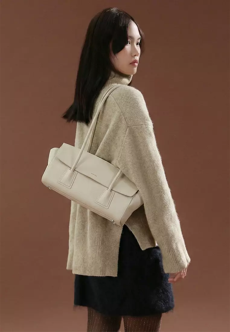 UNNI Baguette Shoulder Bag - Cream Beige