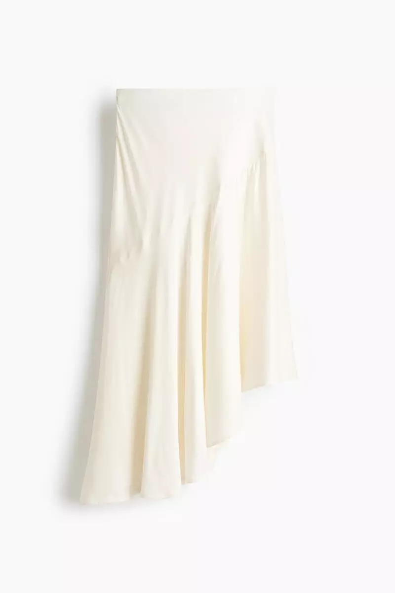 Asymmetric viscose skirt
