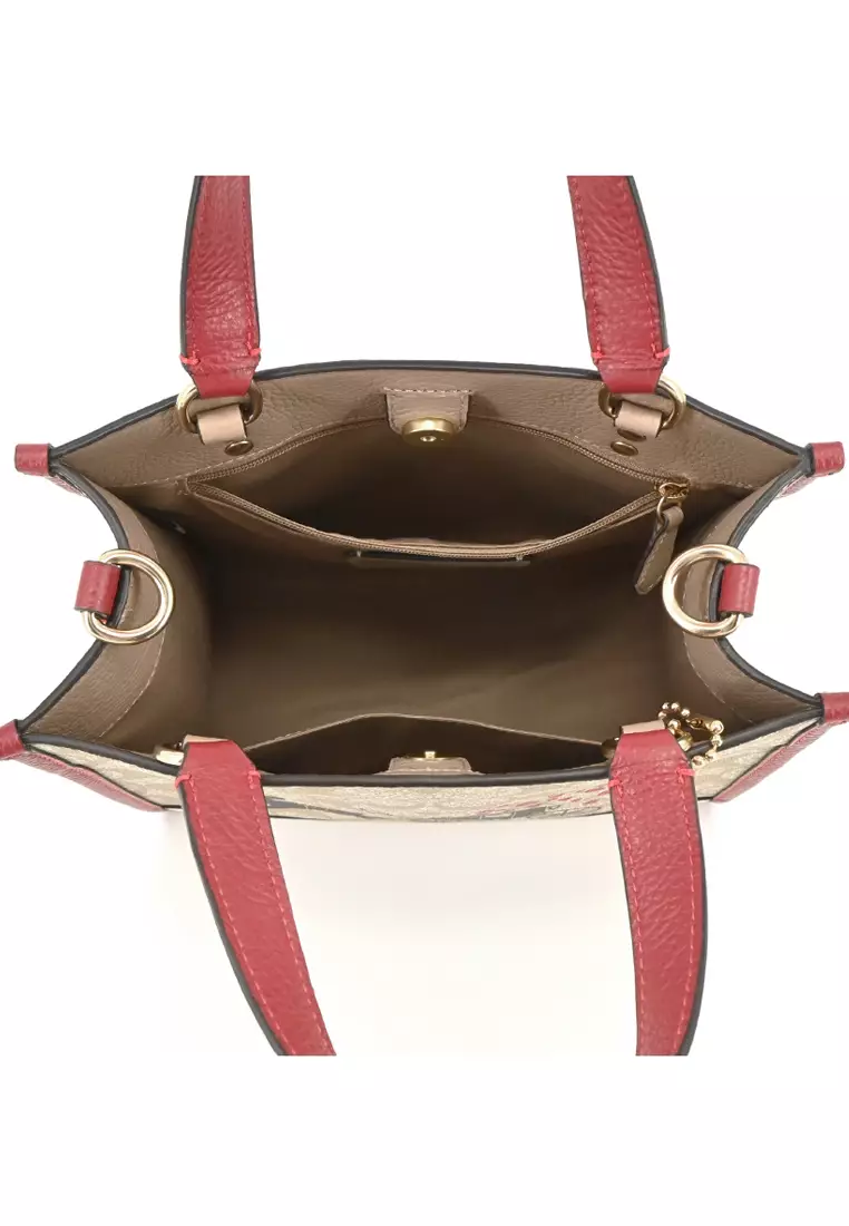 Coach Coach Lunar New Year Dempsey Tote 22 In Signature Canvas With Rabbit And Carriage Light