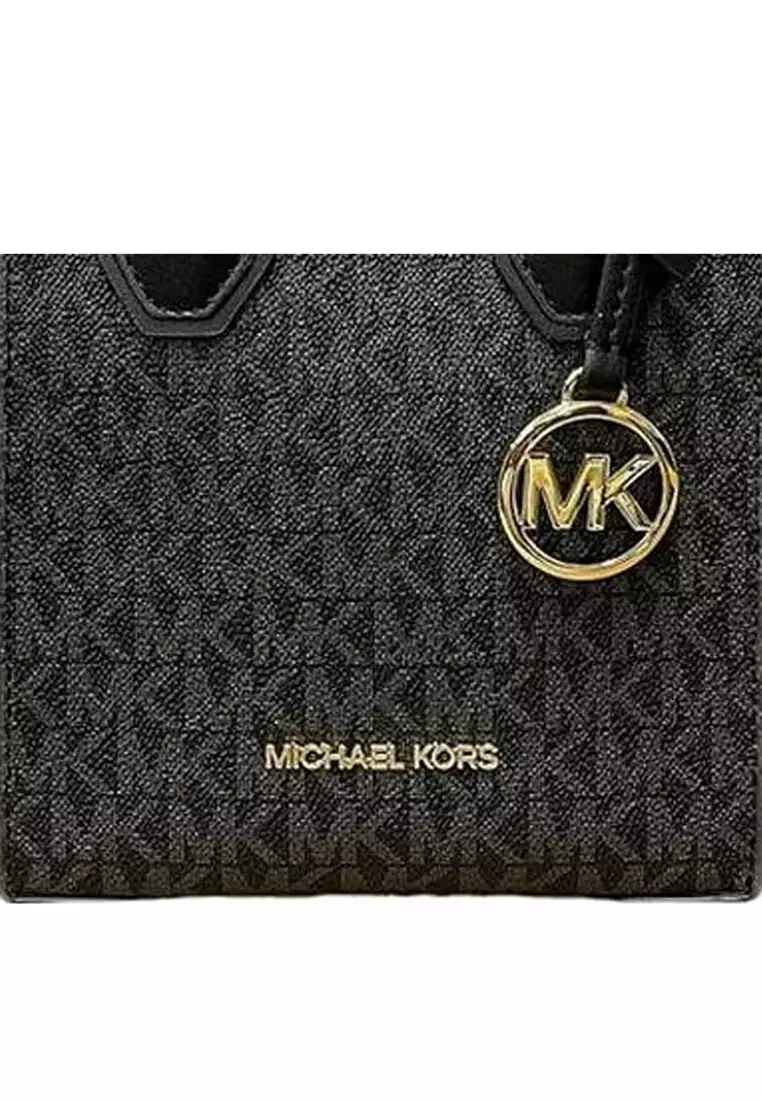MICHAEL KORS MERCER Women's Black Signature Pattern Shopper Bag