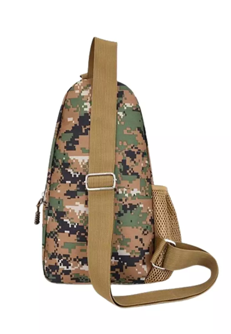 Cyrill Tas Selempang Crossbody Unisex Sling Bag Design Casual Material Oxford ORIGINAL - Brown Green