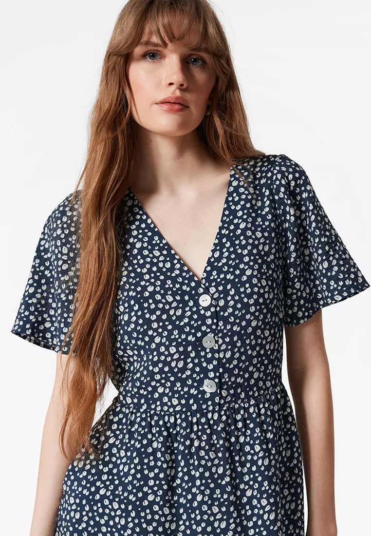 V-Neck Midi Dress