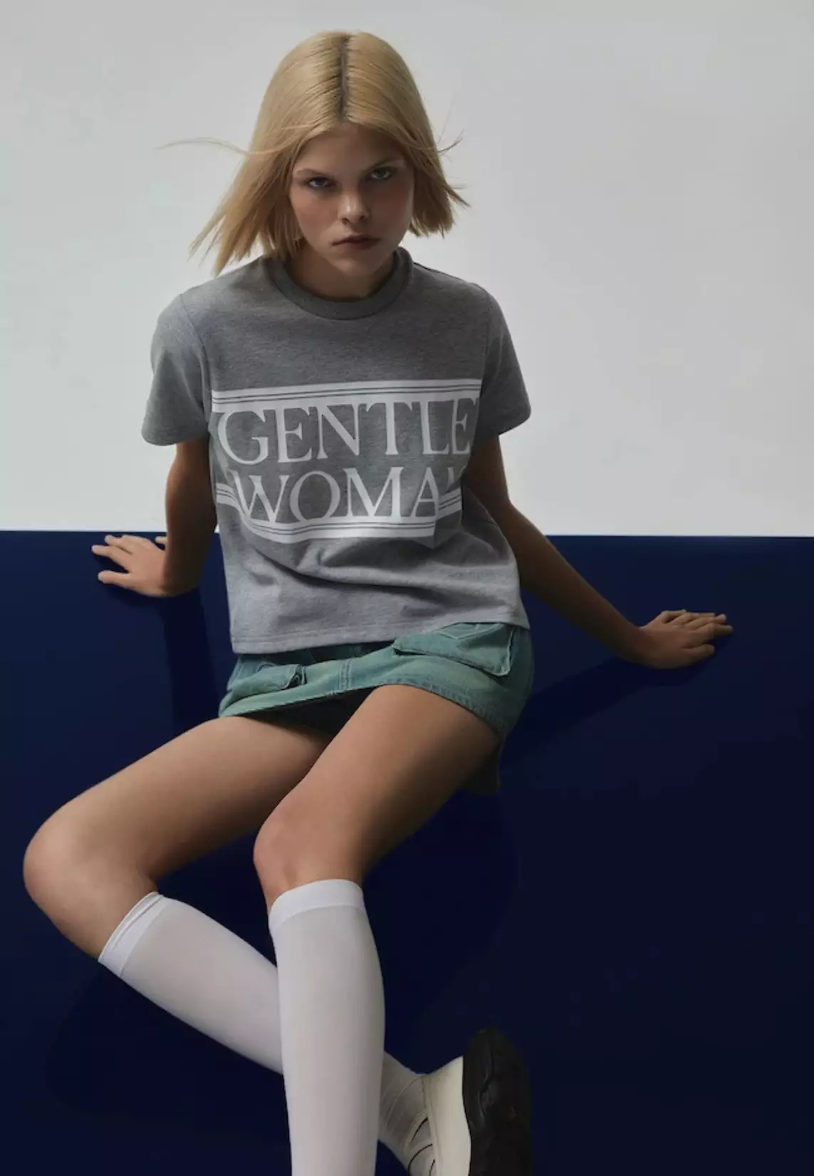 L'Appartement Gentlewoman T-sh Tシャツ セール】 シャツ型ニット （ニット・セーター）｜human woman