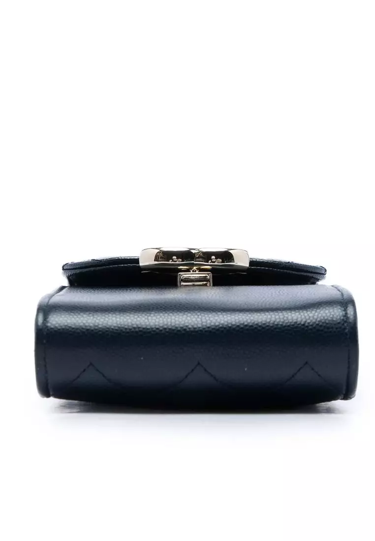 Pre-Loved Chanel Caviar Thread Around Phone Holder With Chain