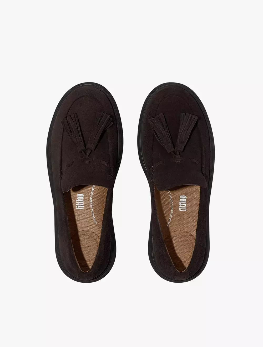 Fitflop IQ-Comff Tassel Suede Loafers - Chocolate Brown