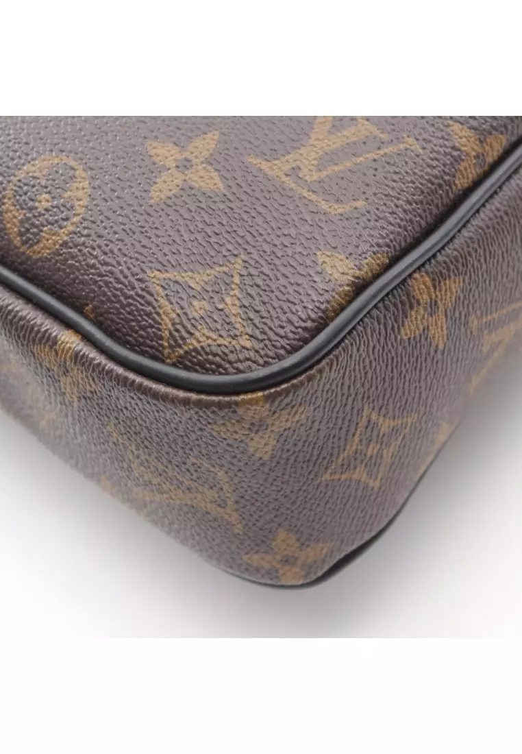 Pre-Loved Louis Vuitton PDV PM monogram macassar Briefcase Business bag PVC leather Brown black 2WAY