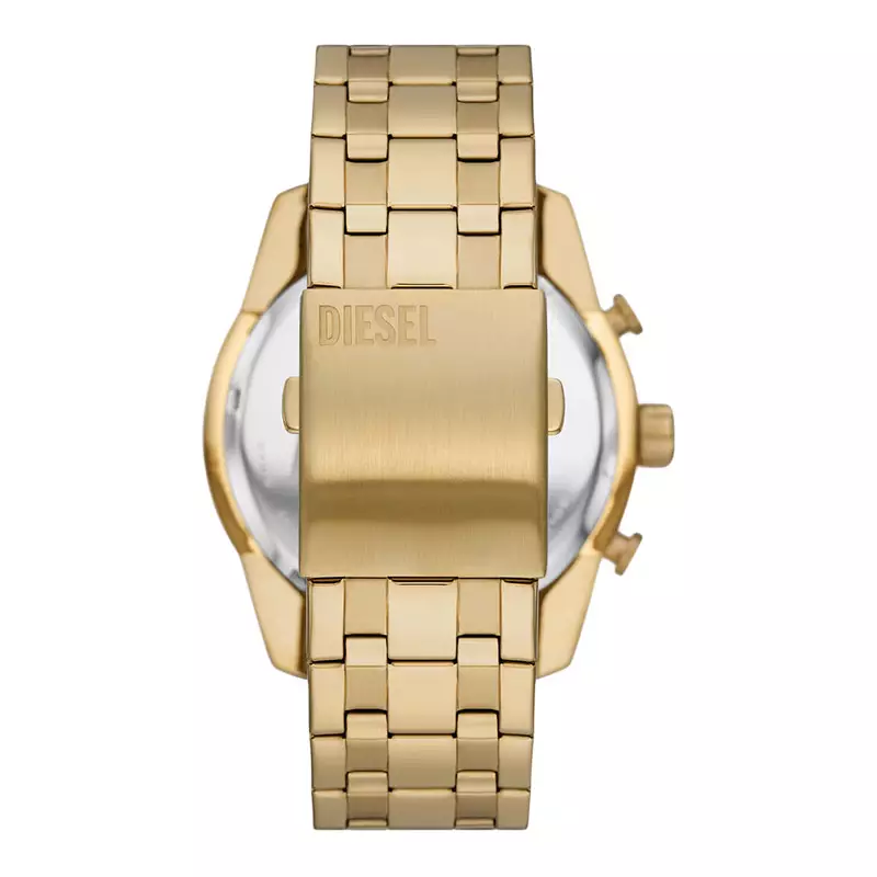 Jam Tangan Pria Diesel Split DZ4590 Chronograph Gold Dial Gold Stainless Steel Strap