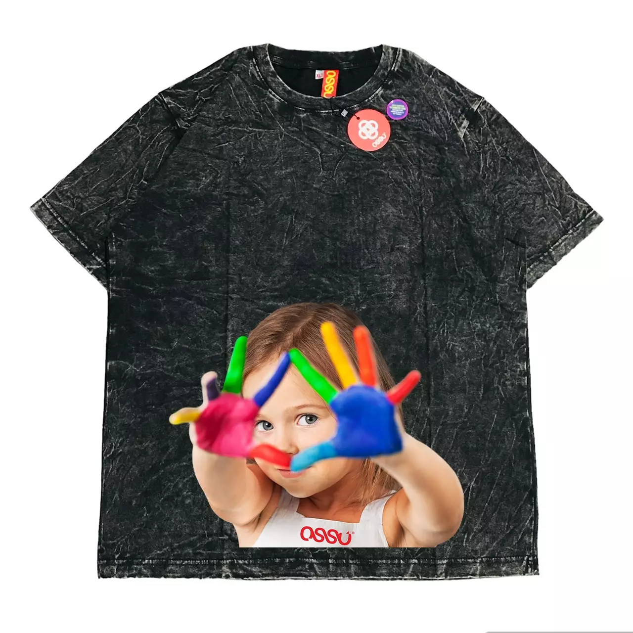 Ossu Peek A Boo Printed Washed Tshirt