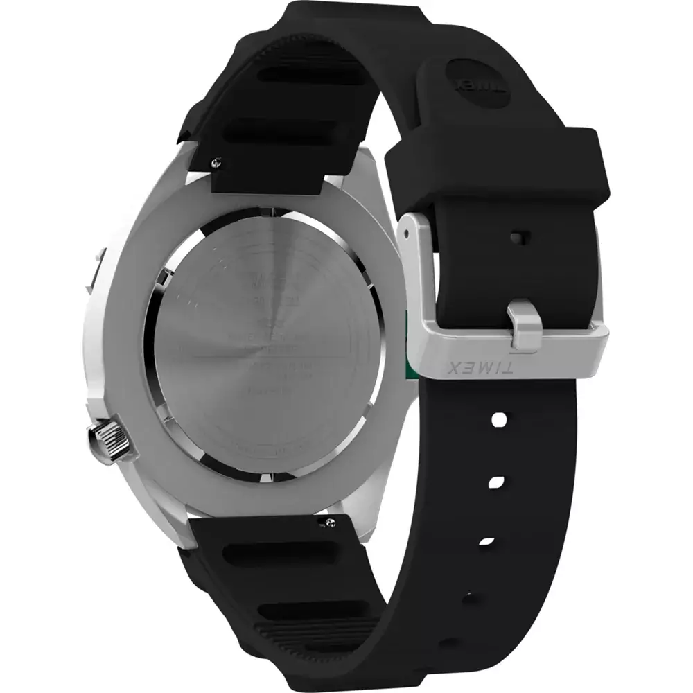 Jam Tangan Pria Timex 1995 Intrepid Reissue Indiglo White Dial Black Rubber Strap TW2Y05800V5 Original