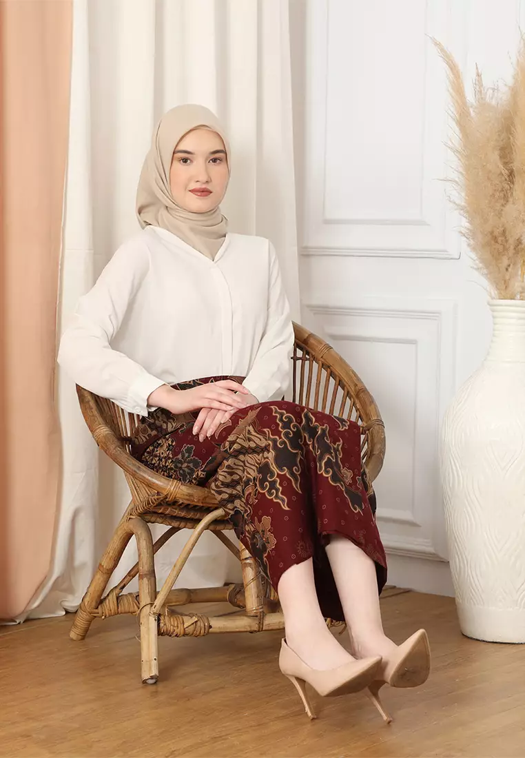 Enzy Batik Rok Batik Anargya - Maroon