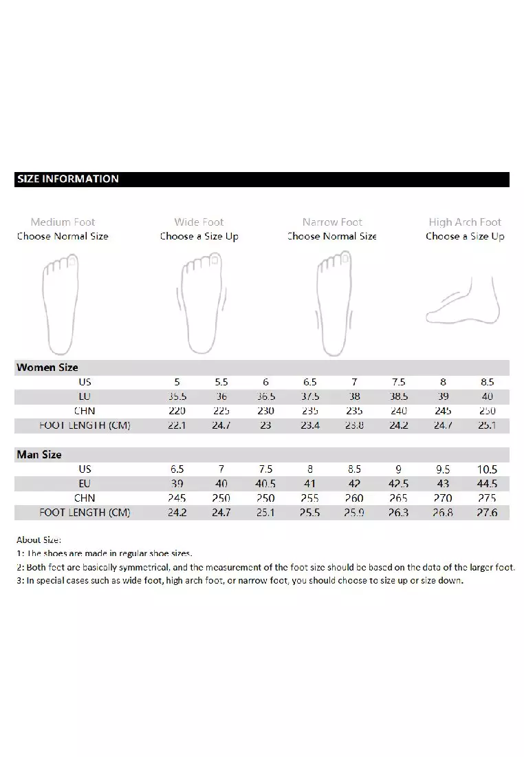 Fila shoe size chart sales india