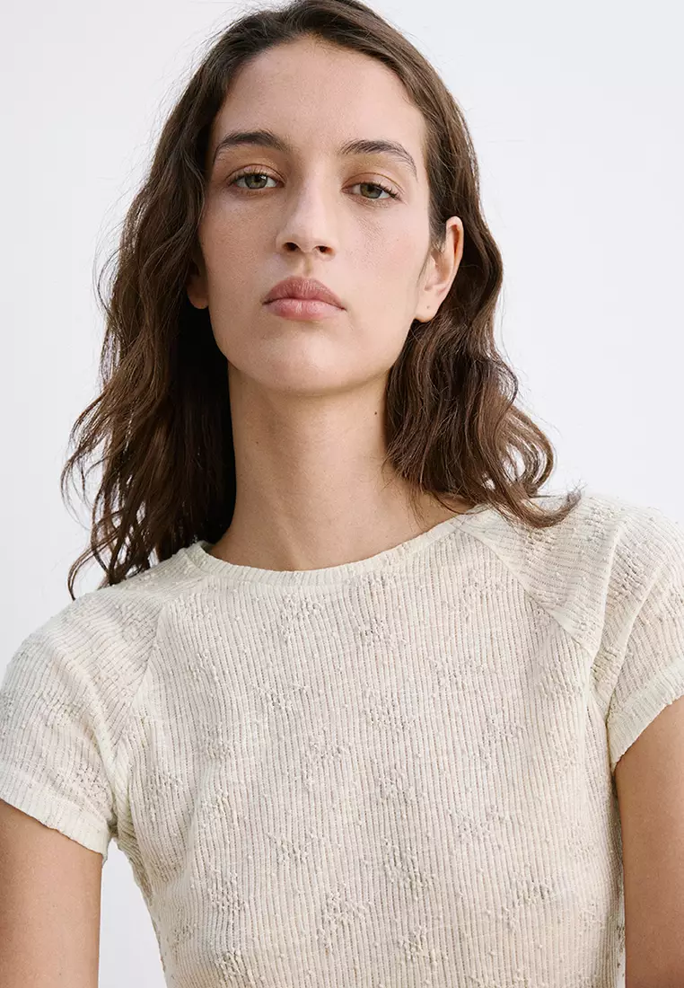 T-Shirt With Raised Embroidered Details