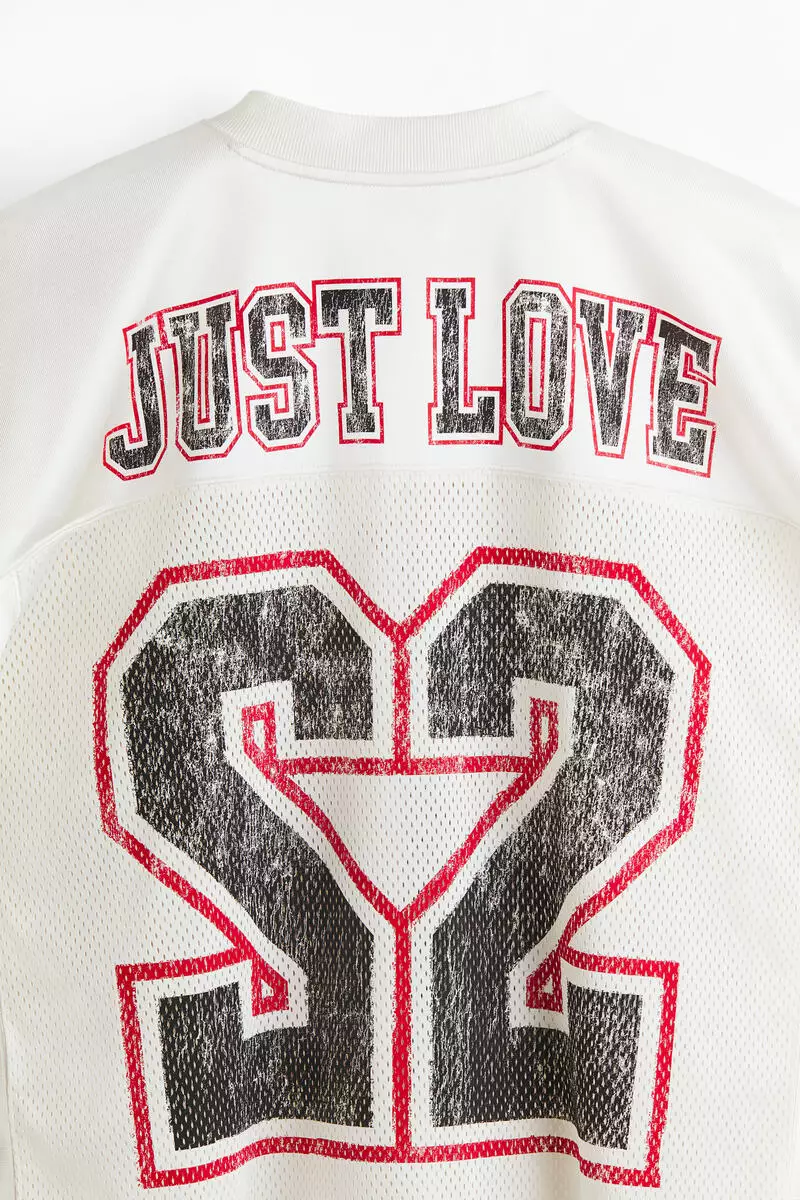 Oversized Fit Printed mesh T-shirt