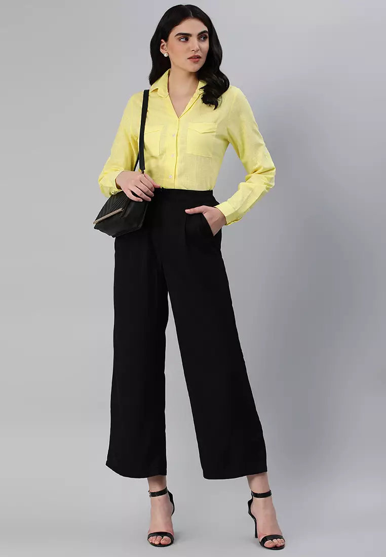 Yellow Woven Pocket Detail Shirt