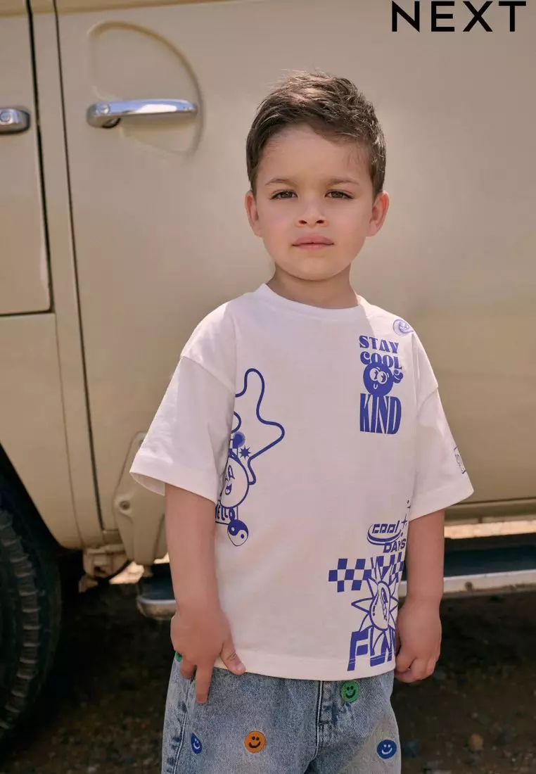 Short Sleeve Back Print 100% Cotton T-Shirt