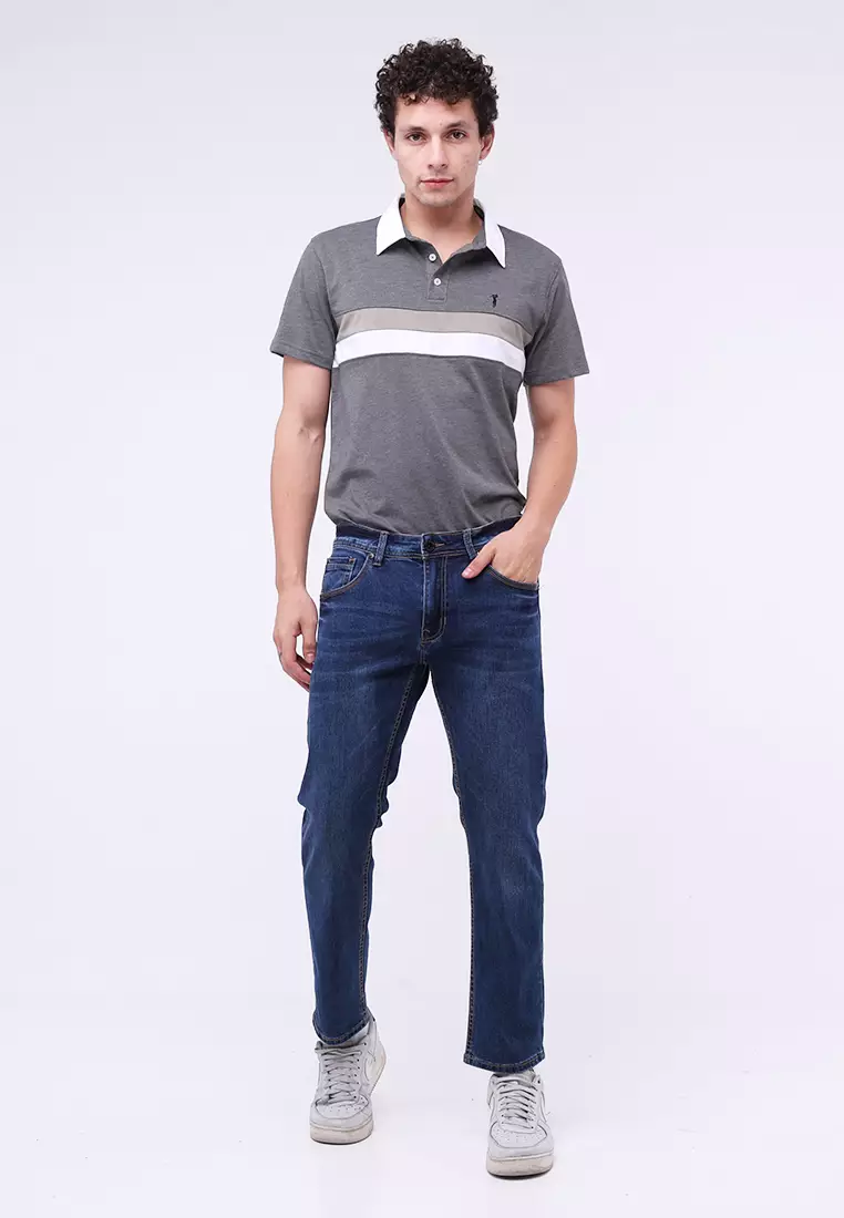 Denim Long Slim Tapered Jeans