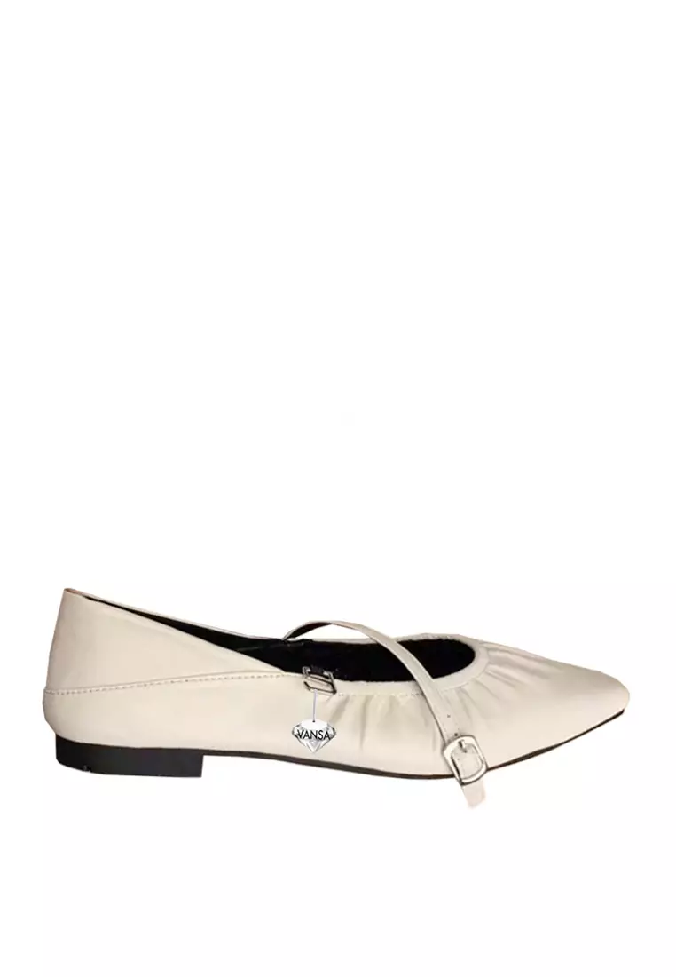 Discount on Twenty Eight Shoes  shoes - SKU: VANSA Crinkled Buckle Mary Jane Low Heels VSW-F-6073