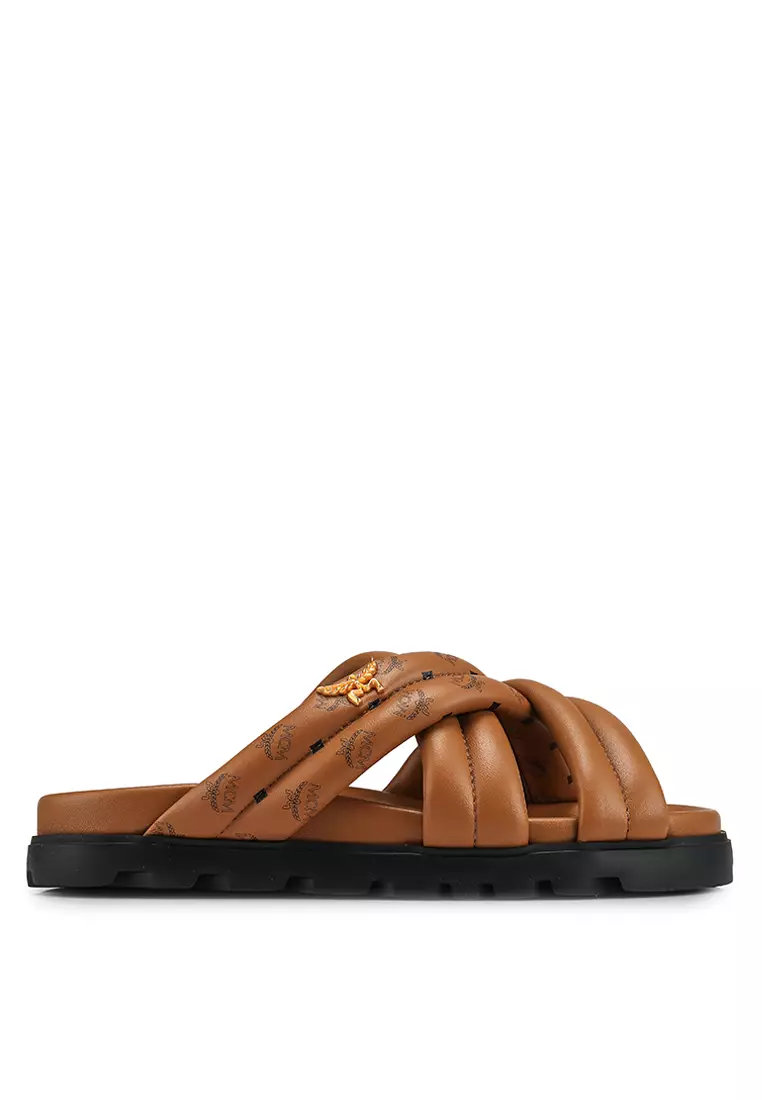 Discount on MCM  shoes - SKU: Monogram Print Cross Sandals (ik)