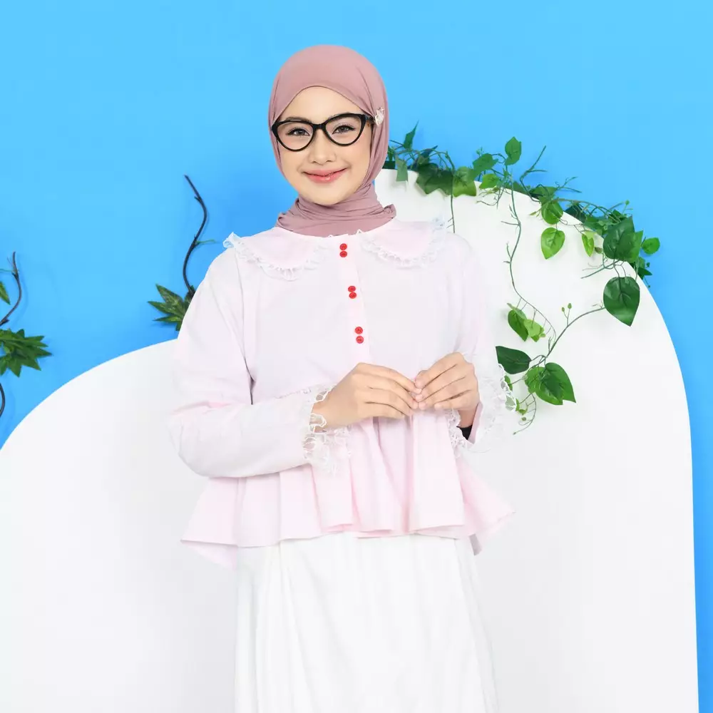 Biyaa Poplin Blouse - Soft Pink M19755 R23S2