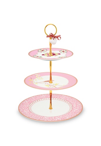 PIP STUDIO HOME white and pink Early Bird - Pink - 3-Tier Cake Stand 79B5BHLD4DFE7AGS_1