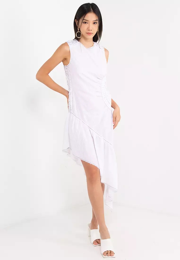 Topshop white midi hotsell dress