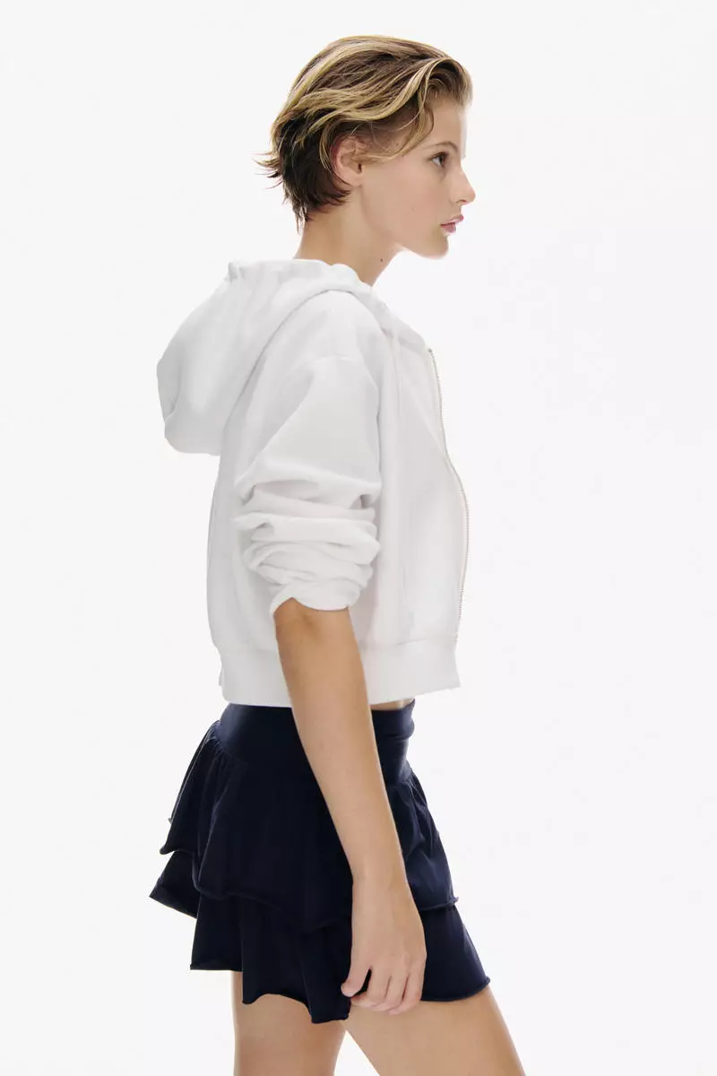 Tiered jersey mini skirt