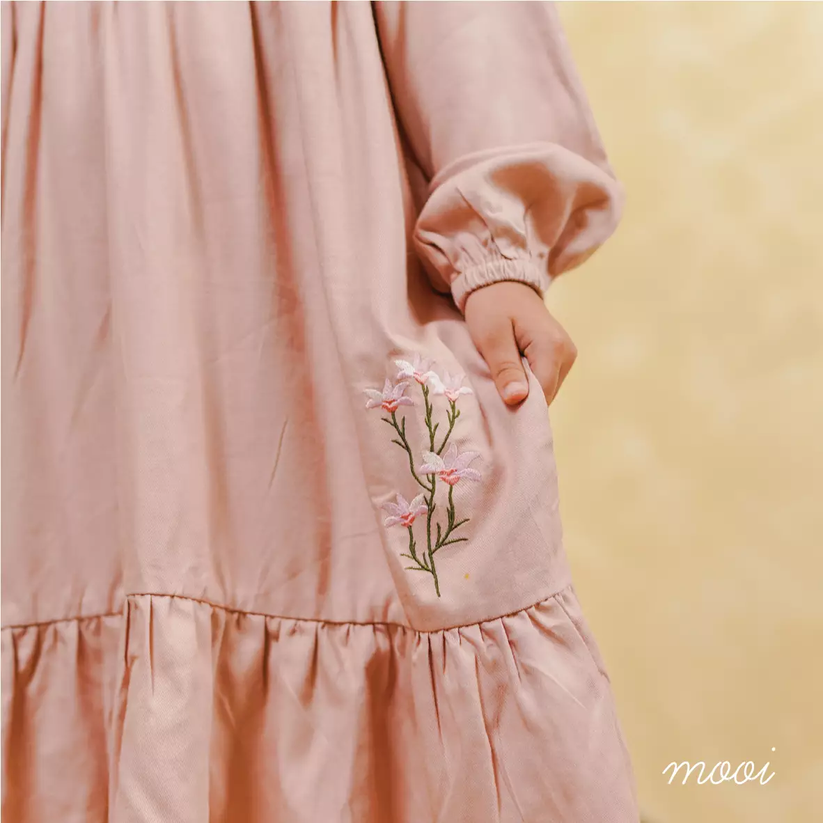 Mooi Dress Anak Gamis Anak Perempuan Raya Collection Marwah Gamis - Dusty Pink