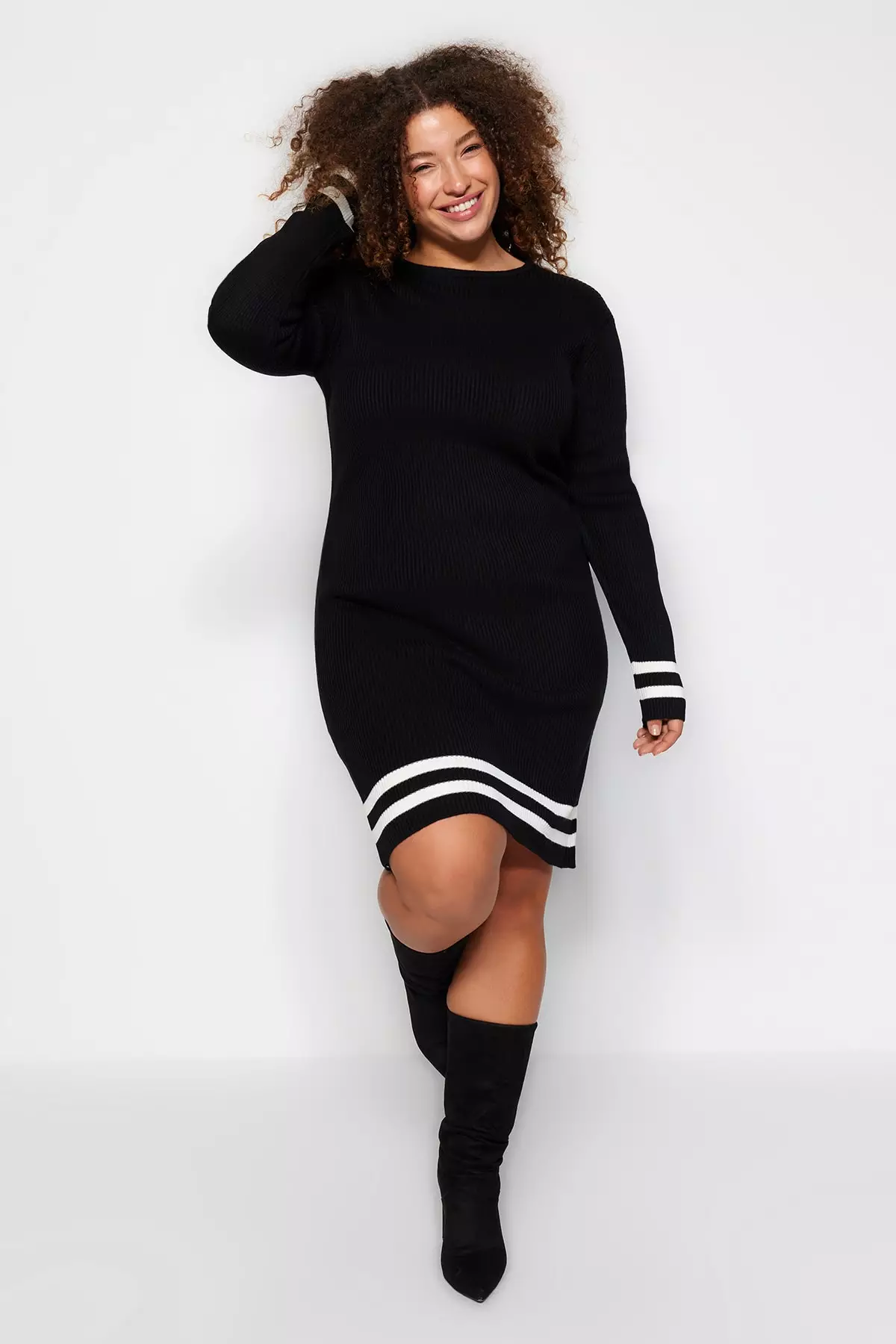 Plus size mini sweater dress online