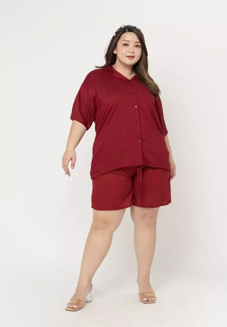 Plus Size Set Sans Lucia Maroon