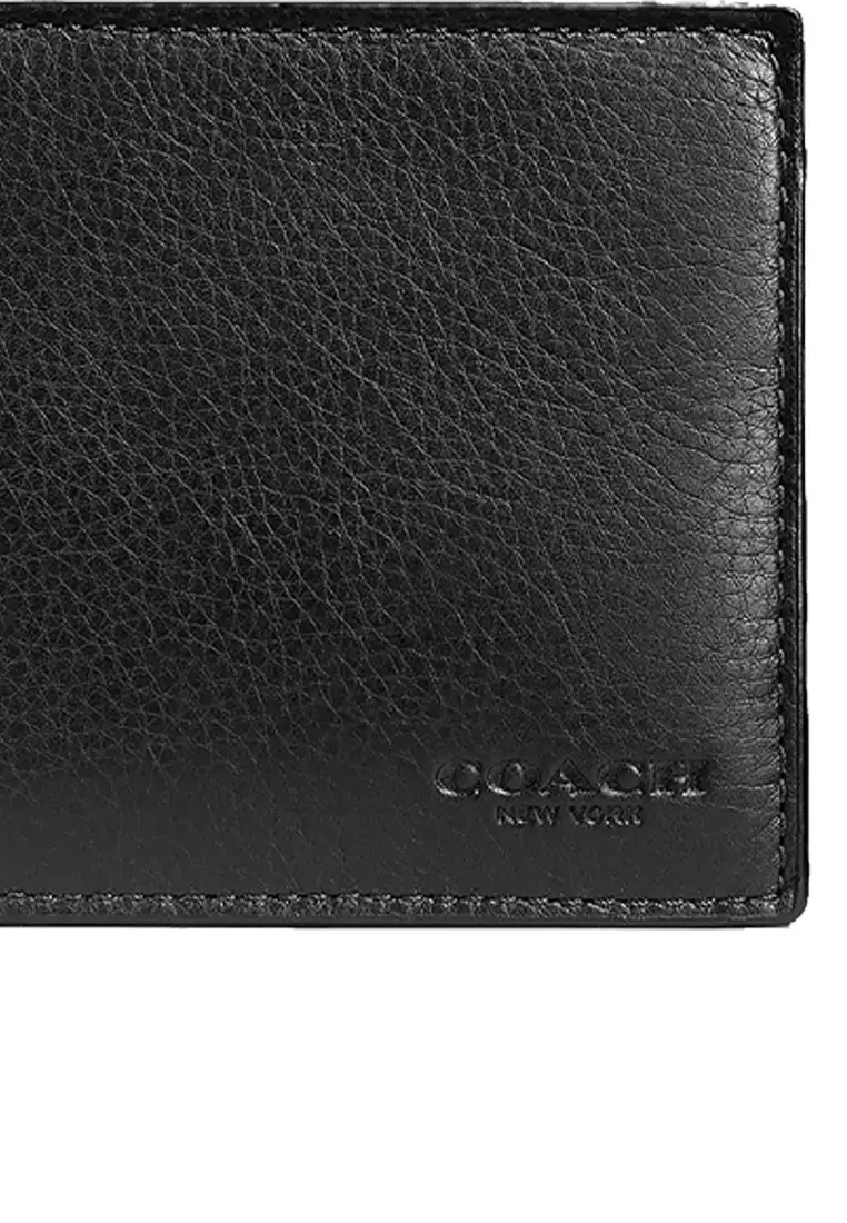 Men's 3 In 1 Wallet In Smooth Calf Leather Black CR911