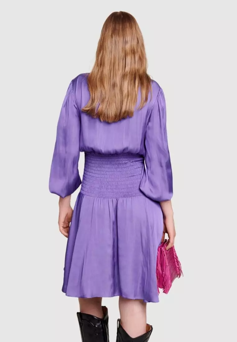 Purple silk sale dress short