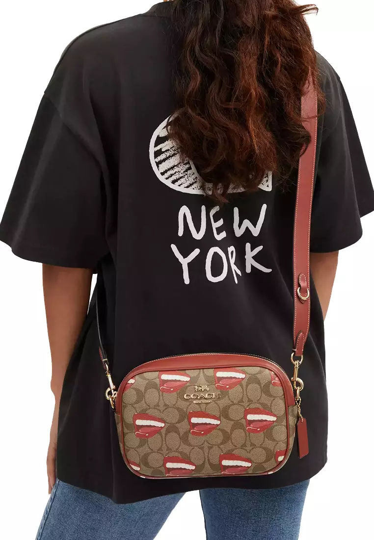 X Tom Wesselmann Jamie Camera Bag In Signature Canvas in Khaki/ Terracotta Multi CQ034
