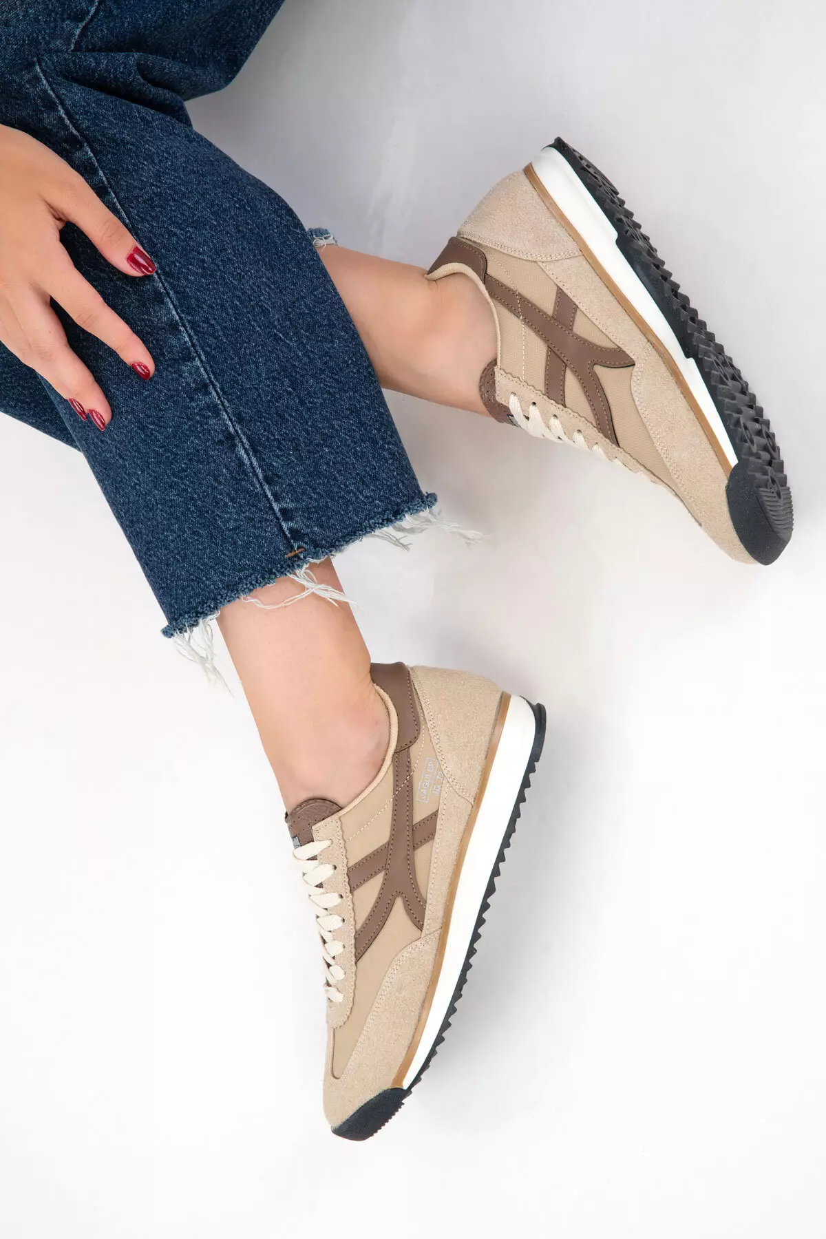 Beige-Brown Women's Sneaker 20761