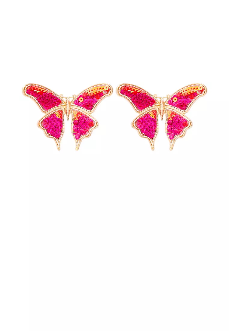 Gold butterfly studs shop