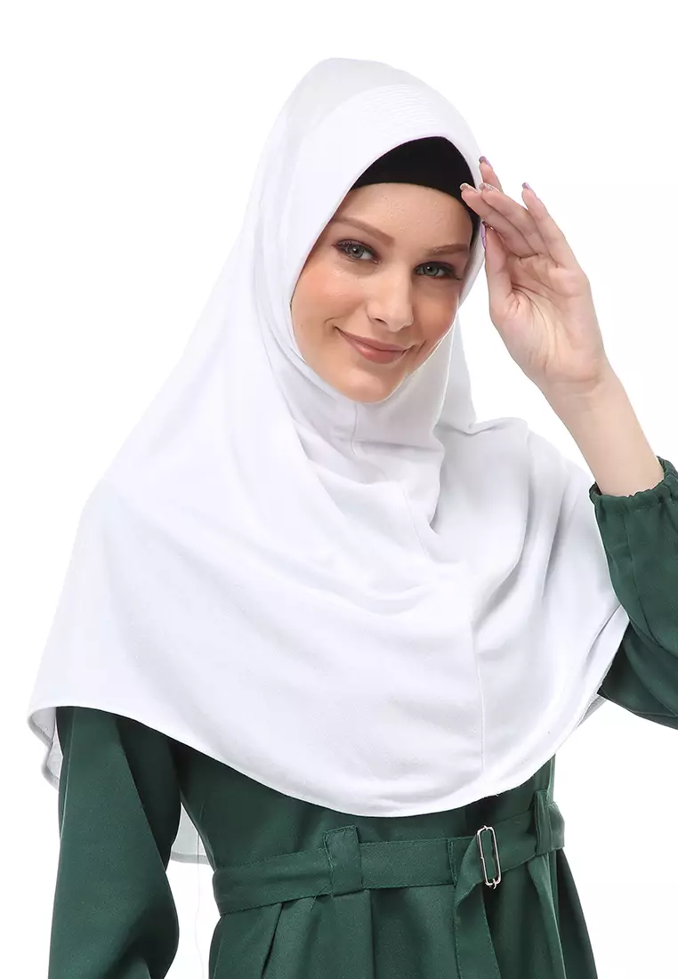 Cantika Hijab Instant Muslimah Wanita Relaxed Fit - White